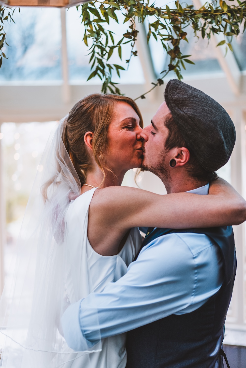 Documentary Cotswolds wedding photography with bride and groom in natural light
